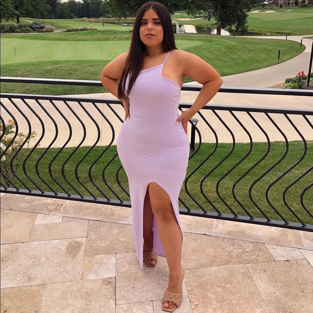 Nastygal Lilac Asymetrical Body Con Dress